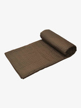 Azmat Dark Brown Quilted Cotton Voile Bedspread