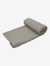 Nusrat Grey Quilted Cotton Voile Bedspread