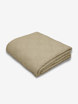 Abeer Beige Quilted Textured Cotton Bedspread