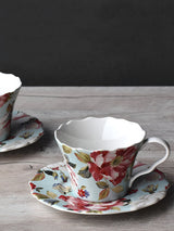 Gulbano 12 Pieces Cup & Saucer Set, Charm, Blue