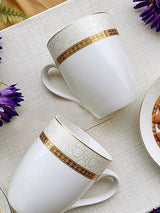 Mehrab Set of 2 Mugs, Beige & Gold