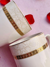 Mehrab Set of 2 Mugs, Beige & Gold