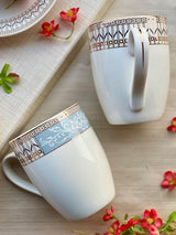 Mehrab Set of 2 Mugs, Blue & Gold