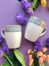 Mehrab Set of 2 Mugs, Blue & Gold