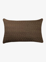 Azmat Dark Brown Quilted Cotton Voile Euro Sham