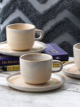 Seher 12 Pieces Cup & Saucer Set, Beige