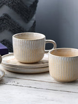 Seher 12 Pieces Cup & Saucer Set, Beige