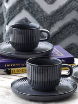 Seher 12 Pieces Cup & Saucer Set, Grey