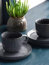 Seher 12 Pieces Cup & Saucer Set, Grey